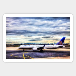 United Airlines And Manhattan Skyline JFK Airport Sticker